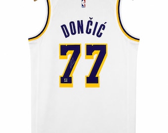 Luka Dončić Signed Los Angeles Lakers Jersey #77 Autographed NBA Jersey Collectible Memorabilia COA