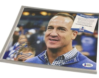 Hand Signed Autographed Photo Peyton Manning BECKETT COA