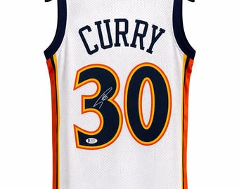 Hand Signed Autographed Stephen Curry NBA White Jersey JSA COA