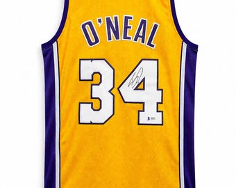Hand Signed Shaquille O’Neal Lakers Autographed NBA Jersey Beckett COA