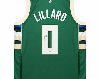 Hand Signed Autographed Damian Lillard Milwaukee Bucks Jersey NBA Beckett COA