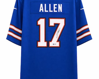 Hand Signed Autographed Blue Jersey Josh Allen Bills Beckett COA