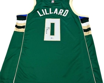 Green Jersey Size 44 Damian Lillard Autographed NBA BAS COA  Authentication