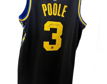Autographed Jordan Poole #3 Golden State Warriors Basketball Jersey COA