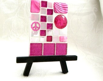 SALE - ACEO Mosaic Art Piece - Shades of Pink