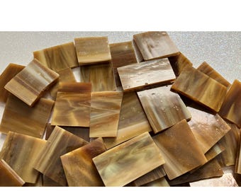 AMBER BROWN Streaky Stained Glass - 50 Pieces