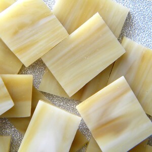 Light AMBER and WHITE Streaky Stained Glass - 50 Pieces