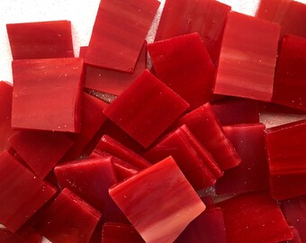 RED Streaky Stained Glass - 50 Pieces