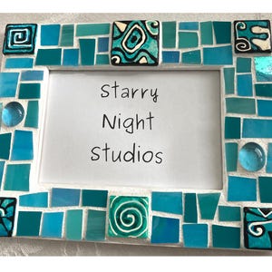 TURQUOISE/TEAL Abstract Mosaic Frame