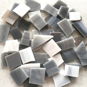 GRAY Mix Stained Glass - 50 Pieces