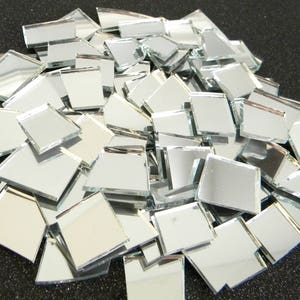 50 Mosaic MIRROR Tiles/Shards - Various Shapes