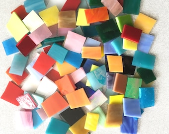 100 COLOR MIX Stained Glass Pieces