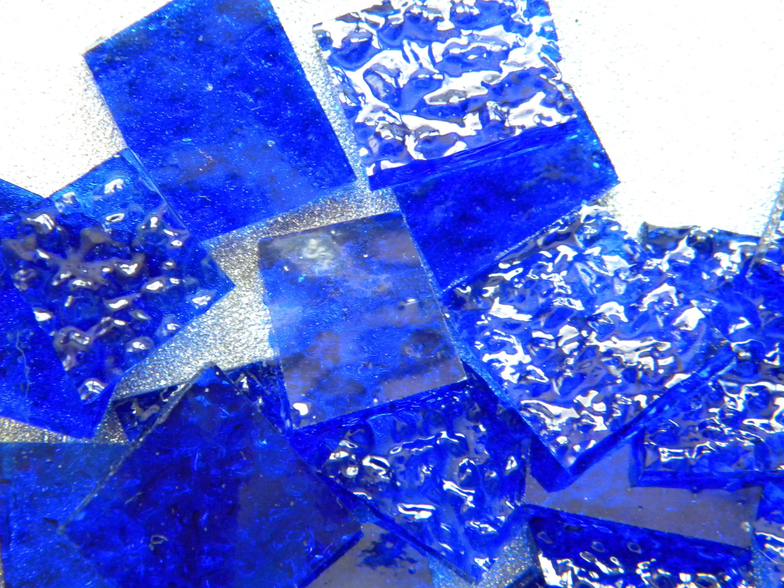 COBALT BLUE Bumpy Textured Stained Glass 50 Pieces | Etsy