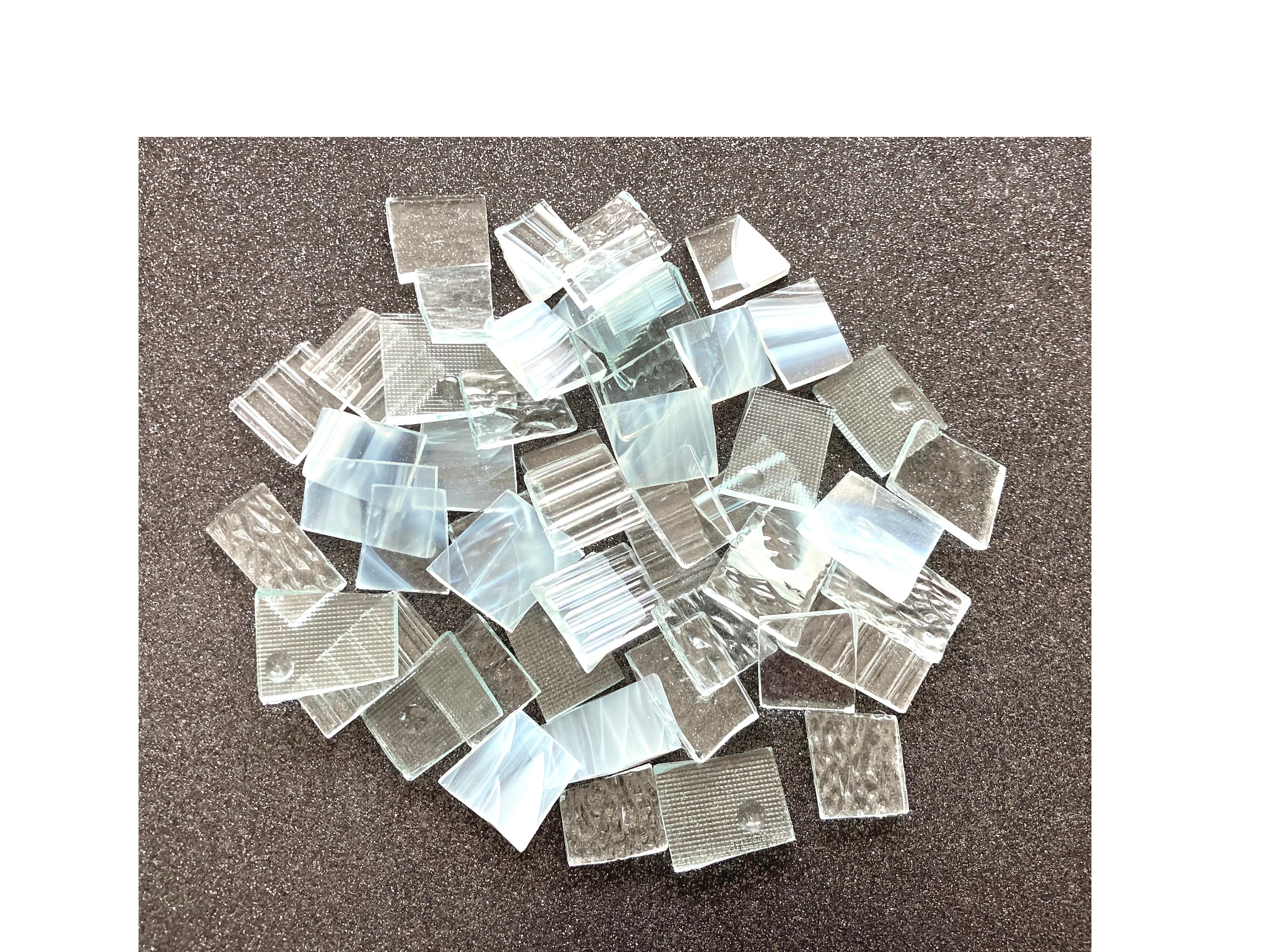 CLEAR/WHITE Mix - Stained Glass - 50 Pieces