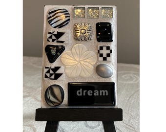 ACEO Mosaic Art Piece - BLACK and WHITE