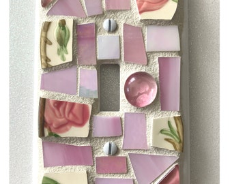 Mosaic Desert ROSE China Switch Plate - Stained Glass