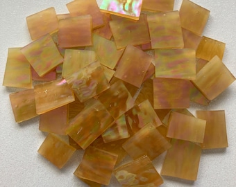 Wavy Textured GOLD Iridescent Stained Glass - 50 Pieces