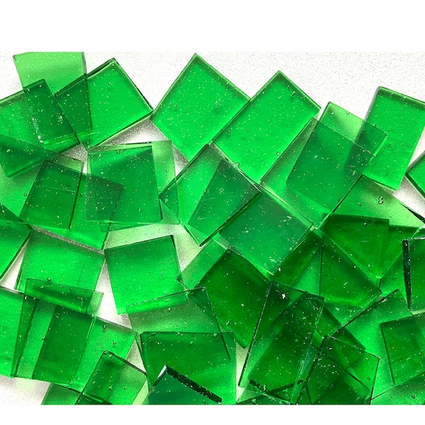 TRANSPARENT GREEN Stained Glass - 50 Pieces