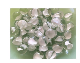 50 WHITE Cats Eye - Glass Pearls for Crafts