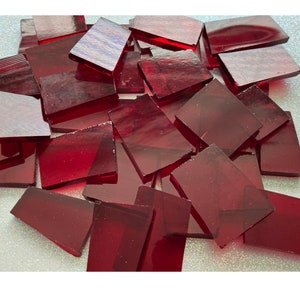 DARK RED Semi-Transparent Stained Glass - 50 Pieces