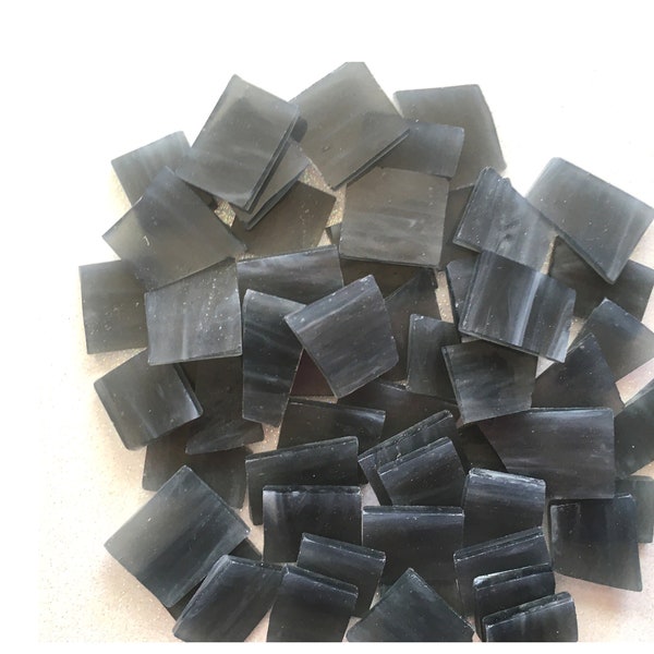 DARK GRAY Wispy Stained Glass - 50 Pieces