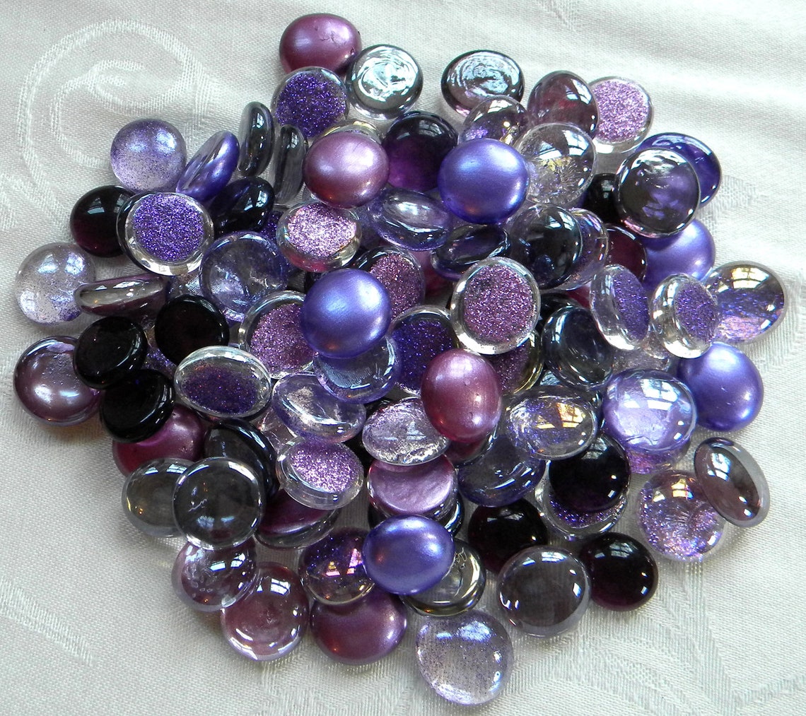100 Glass Gems PURPLE DAZZLE Custom Mix Mosaic Etsy