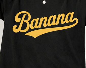 Savannah banane PNG + bananes en bonus Baseball PNG, graphique de Baseball de la savane, conception de chemise banane drôle, amateur de baseball, clipart mascotte école