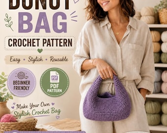 Le modèle original de sac à donuts au crochet, facile à suivre pour les débutants, avec des guides photos étape par étape.