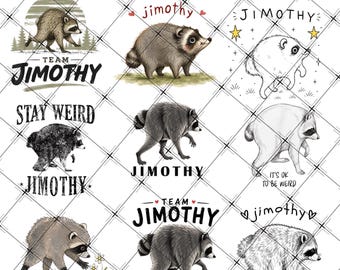 Jimothy Raton laveur SVG PNG, Mème viral drôle de raton laveur PNG, Raton laveur sauvage SVG, Raton laveur célèbre de Seattle PNG, Raton laveur poubelle SVG, Cadeaux.