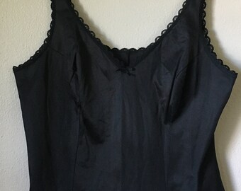 Vintage 60s/70s Lingerie WARNERS Camisole Black Nylon Sleepwear tank tops posh glam Black vintage size 34 (xs/s) Decadencefashion Womenswear