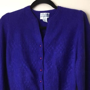Vintage 80s/90s Adele Joyce Cardigan Sweater NWT Size S Lambswool-Angora-Nylon Deacdencefashion