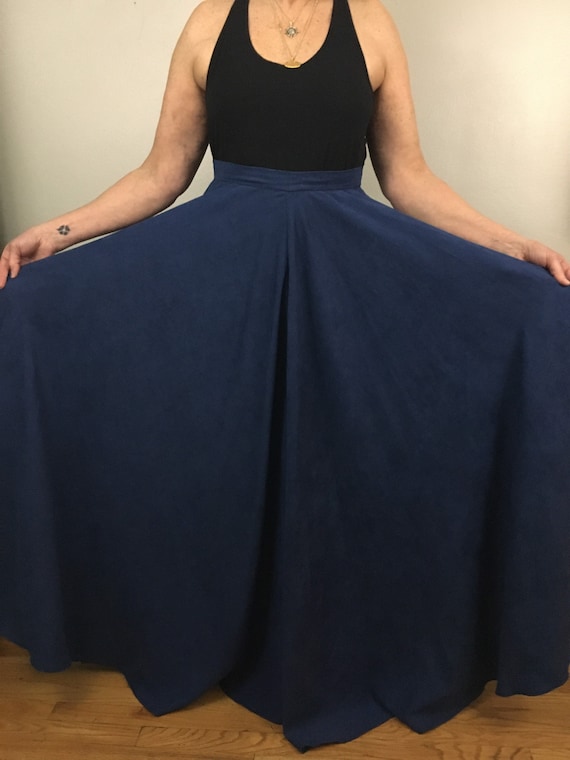 Vintage 1970s Skirt Maxi Ultra Suede Polyester Mo… - image 1