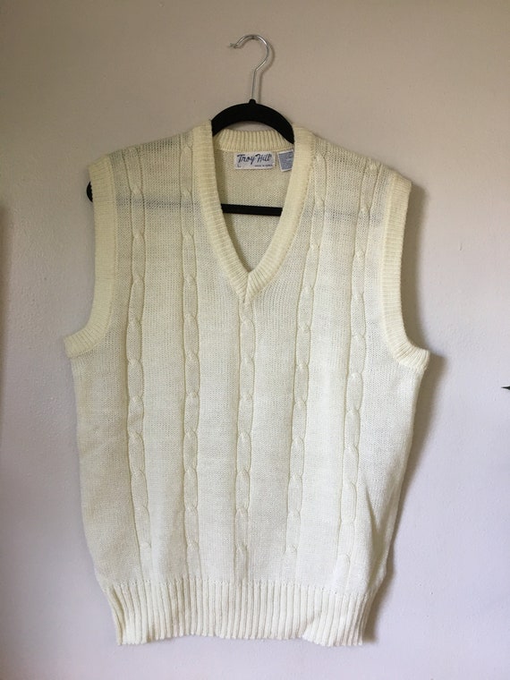 Vintage Sweater Vest 80s/90s Mens Troy Hill Pullov