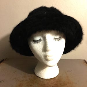 Kangol Hat 1980s Furgora Bucket Black Furry Decadencefashion afbeelding 7