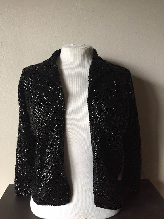 Vintage 1950s Cardigan Knit Wool Sweater Jacket G… - image 1