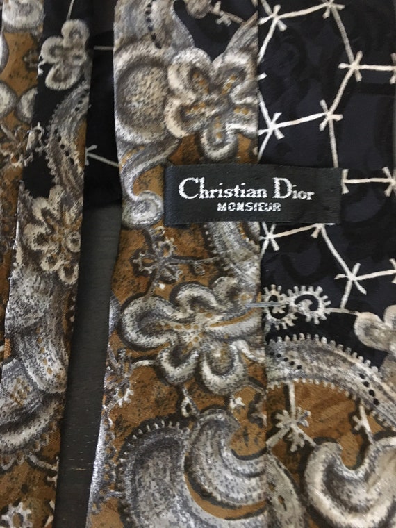 Vintage DIOR 50s/60s Necktie Christian Dior Monsi… - image 3