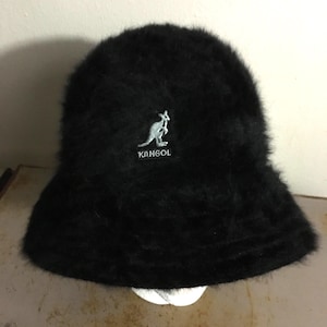 Kangol Hat 1980s Furgora Bucket Black Furry Decadencefashion afbeelding 1