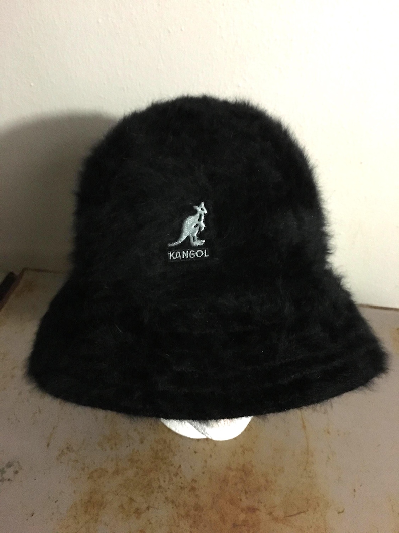 Kangol Hat 1980s Furgora Bucket Black Furry Decadencefashion afbeelding 1