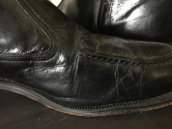 Vintage 80s/90s Leather Boots Florsheim Black Bea… - image 8