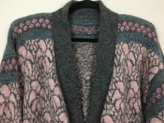 Vintage 1980s Sweater Wool Cardigan Casual Oversi… - image 6