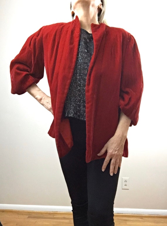 Vintage 1950s Opera Coat Red Velvet glam Evening G