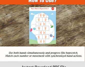Bilateral Coordination Brain Gym for kids: Focus Activities Two Hand Hopstcotch(PDF Download)
