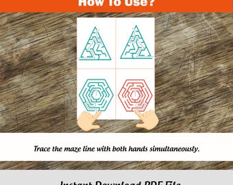Bilateral Coordination Brain Gym for kids: Focus Activities Two Hand Maze(PDF Download)