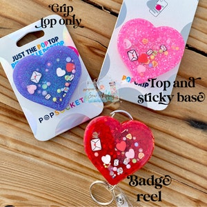 Be My Valentine Phone Grip or badge reel- choice of color