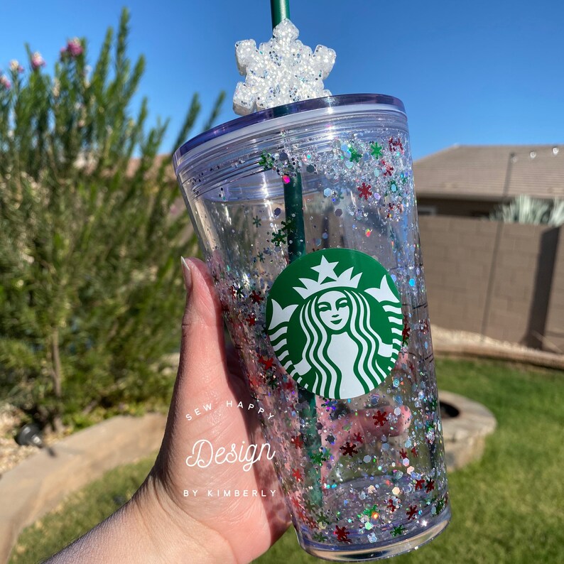 Snow Globe Glitter Filled Tumbler With Optional Etsy