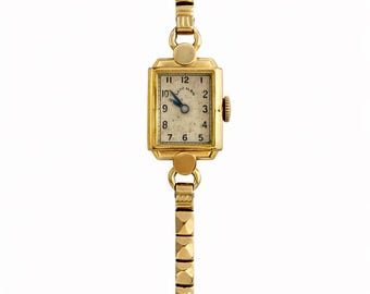 Vintage Mid Century Lady Elgin 14K Gold Filled Wrist Watch - Etsy