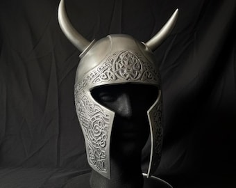 Handmade Horned Viking Helmet | Aluminum Medieval Cosplay Armor