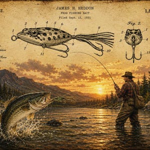 1914 heddon fishing lure patent art Fishing Lure Patent