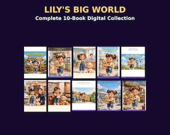Raccolta di 10 libri di fiabe per bambini dai 3 ai 6 anni / Collezione PDF illustrata di 230 pagine / Il grande mondo di Lily