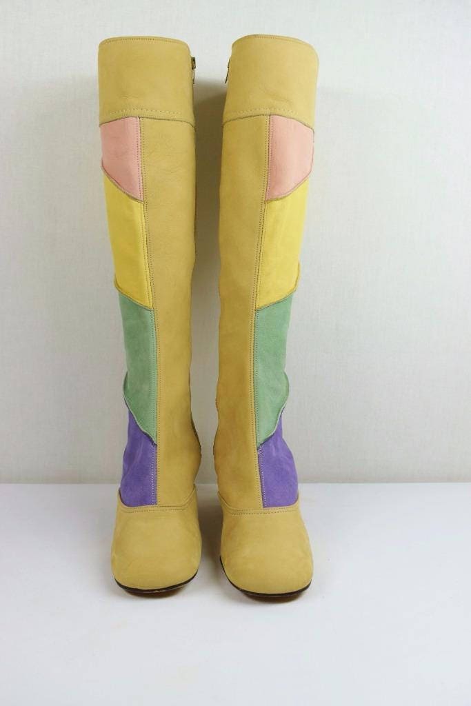 rainbow gogo boots